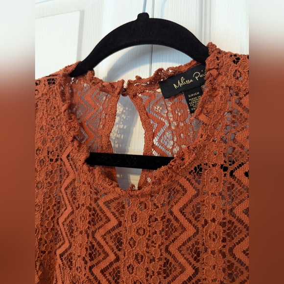 3/$20! Melissa Paige Lace Boho Blouse - Picture 6 of 9